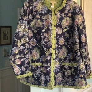 Appleseed's Green and Black Patterned REVERSIBLE Jacket